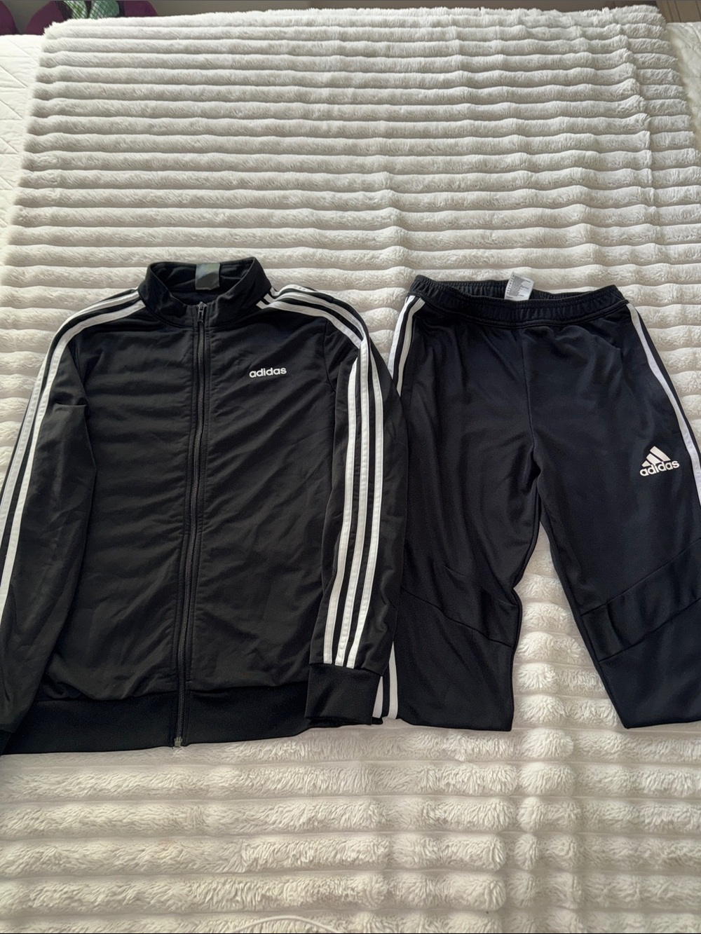 adidas Black Track Jacket and Jogger set